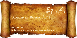 Szegedy Adeodát névjegykártya